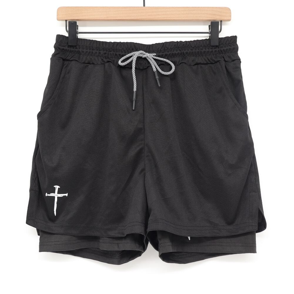 Three Nails Men's Pro Tech 2.0 7" Liner Shorts Black Sz L Performance Training